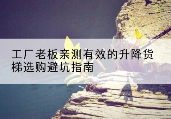 和平升降货梯怎么选-工厂老板亲测有效的升降货梯选购避坑指南